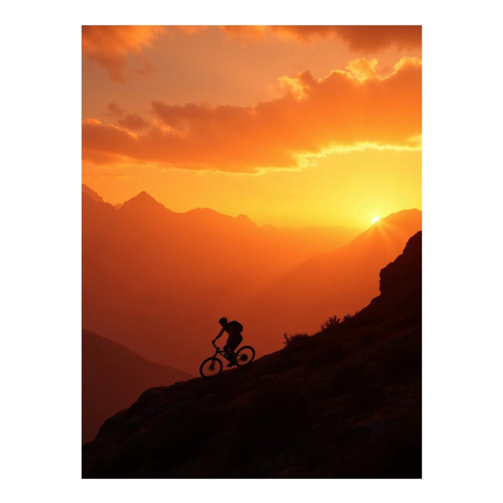Diamond Art Kit for Adults, Sunset Mountain Biking Adventure Diamond Painting for Adults Beginners, 5D DIY Diamond Art Painting Kits, Colorful Diamond Painting Craft for Home Decor 12x16