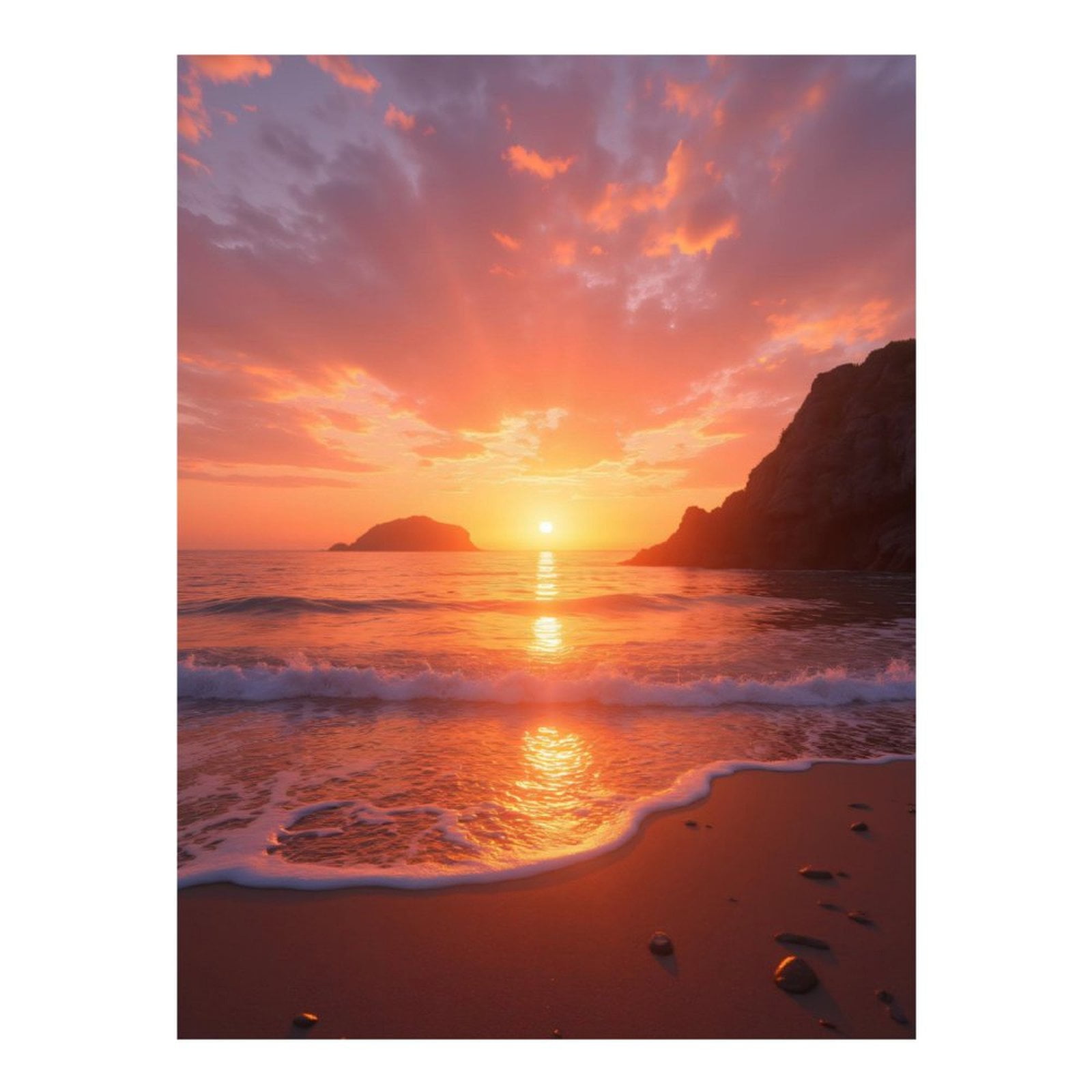 Diamond Art Kit for Adults, Sunset Ocean Waves Beach Serenity Diamond ...