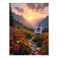 thumbnail image 1 of Diamond Art Kit for Adults, Sunset Painting Mountain Flowers Diamond Painting for Adults Beginners, 5D DIY Diamond Art Painting Kits, Colorful Diamond Painting Craft for Home Decor 12x16, 1 of 7
