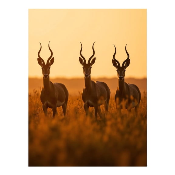 Diamond Art Kit for Adults, Sunset Silhouettes Graceful Antelopes Diamond Painting for Adults Beginners, DIY Diamond Art Painting Kits, 5D Diamond Painting Crafts for Home Decor 12x16 Frameless