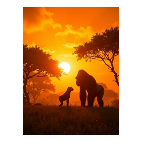 Diamond Art Kit for Adults, Sunset Silhouettes Wildlife Landscape Diamond Painting for Adults Beginners, 5D DIY Diamond Art Painting Kits, Colorful Diamond Painting Craft for Home Decor 12x16