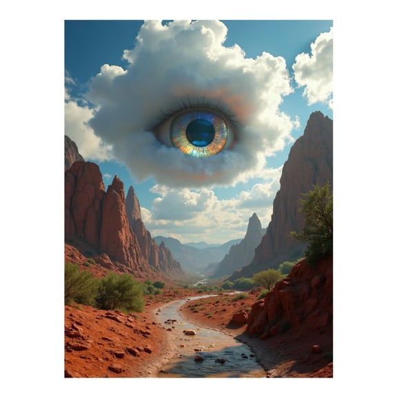 Diamond Art Kit for Adults, Surreal Cloud Eye Canyon Sky Diamond Painting for Adults Beginners, 5D DIY Diamond Art Painting Kits, Colorful Diamond Painting Craft for Home Decor 12x16