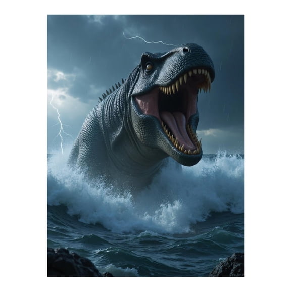 Diamond Art Kit for Adults, Thunderstorm Ocean Dinosaur Waves Diamond Painting for Adults Beginners, DIY Diamond Art Painting Kits, 5D Diamond Painting Crafts for Home Decor 12x16 Frameless