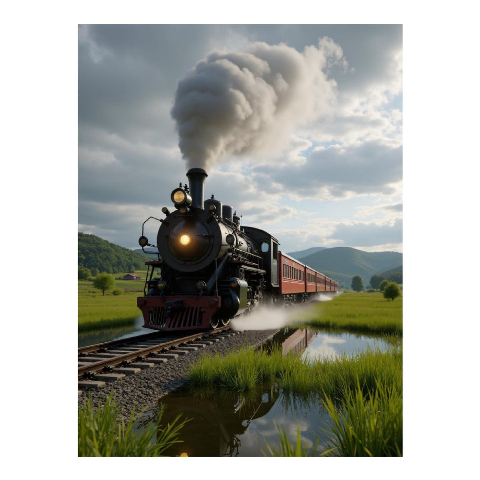 Diamond Art Kit for Adults, Train On Scenic Journey Diamond Painting for Adults Beginners, 5D DIY Diamond Art Painting Kits, Colorful Diamond Painting Craft for Home Decor 12x16