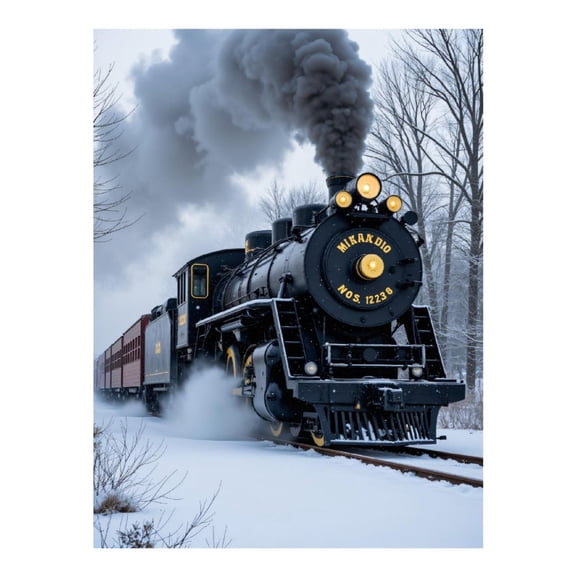 Diamond Art Kit for Adults, Train Winter Journey Diamond Painting for Adults Beginners, DIY Diamond Art Painting Kits, 5D Diamond Painting Crafts for Home Decor 12x16 Frameless