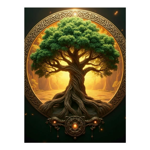 Diamond Art Kit for Adults, Tree In Golden Forest Diamond Painting for Adults Beginners, DIY Diamond Art Painting Kits, 5D Diamond Painting Crafts for Home Decor 12x16 Frameless