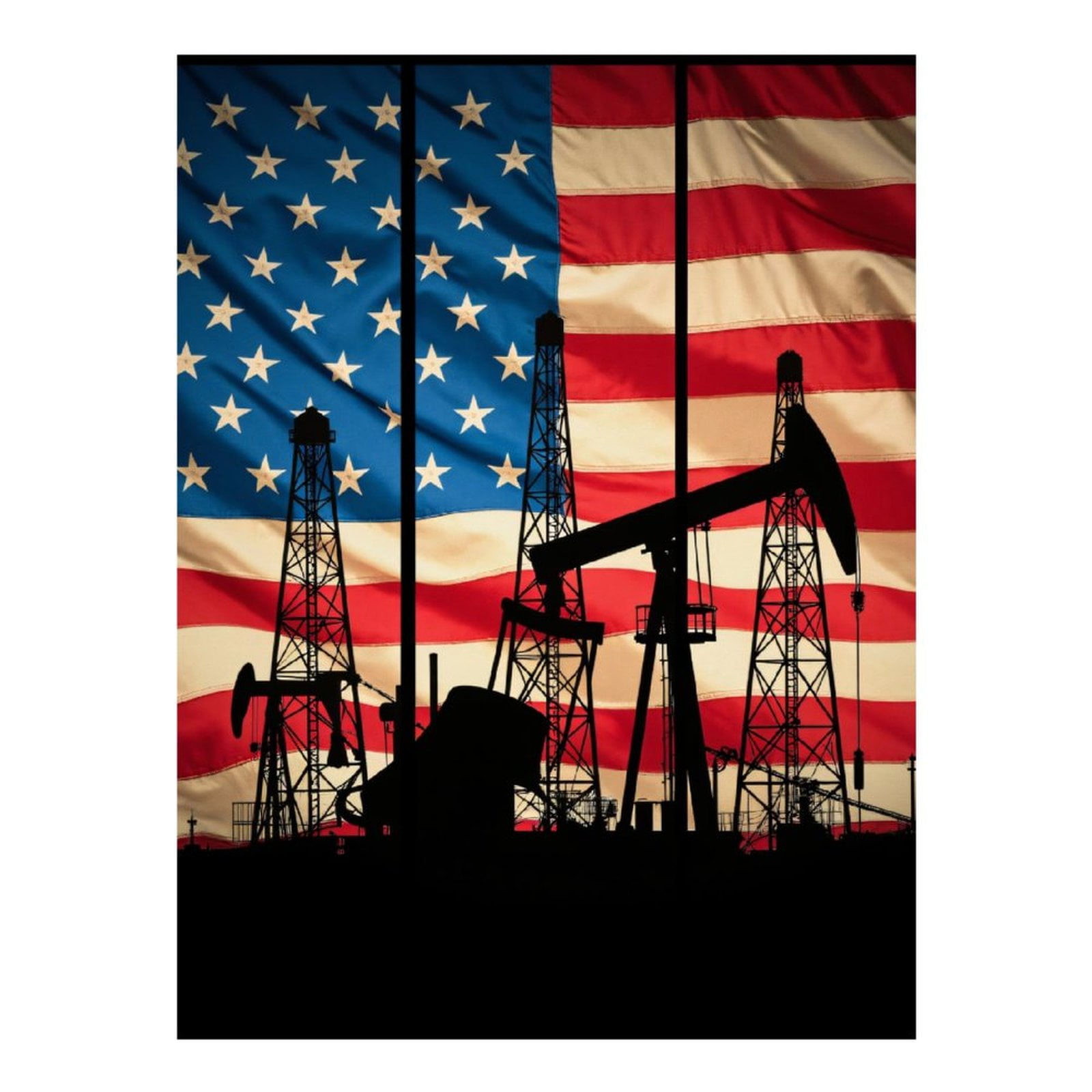 Diamond Art Kit for Adults, United States Oil Industry Silhouette Diamond Painting for Adults Beginners, DIY Diamond Art Painting Kits, 5D Diamond Painting Crafts for Home Decor 12x16 Frameless