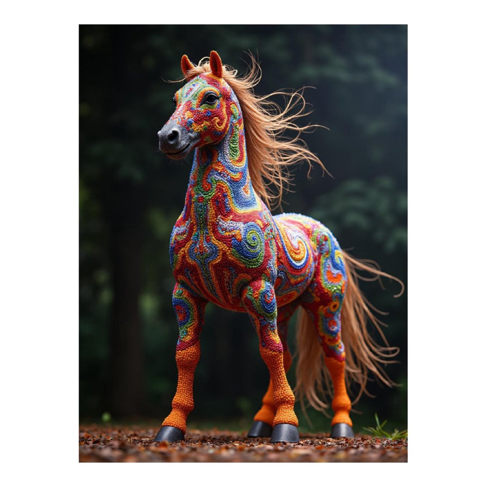Diamond Art Kit for Adults, Vibrant Artistic Mosaic Horse Diamond Painting for Adults Beginners, DIY Diamond Art Painting Kits, 5D Diamond Painting Crafts for Home Decor 12x16 Frameless
