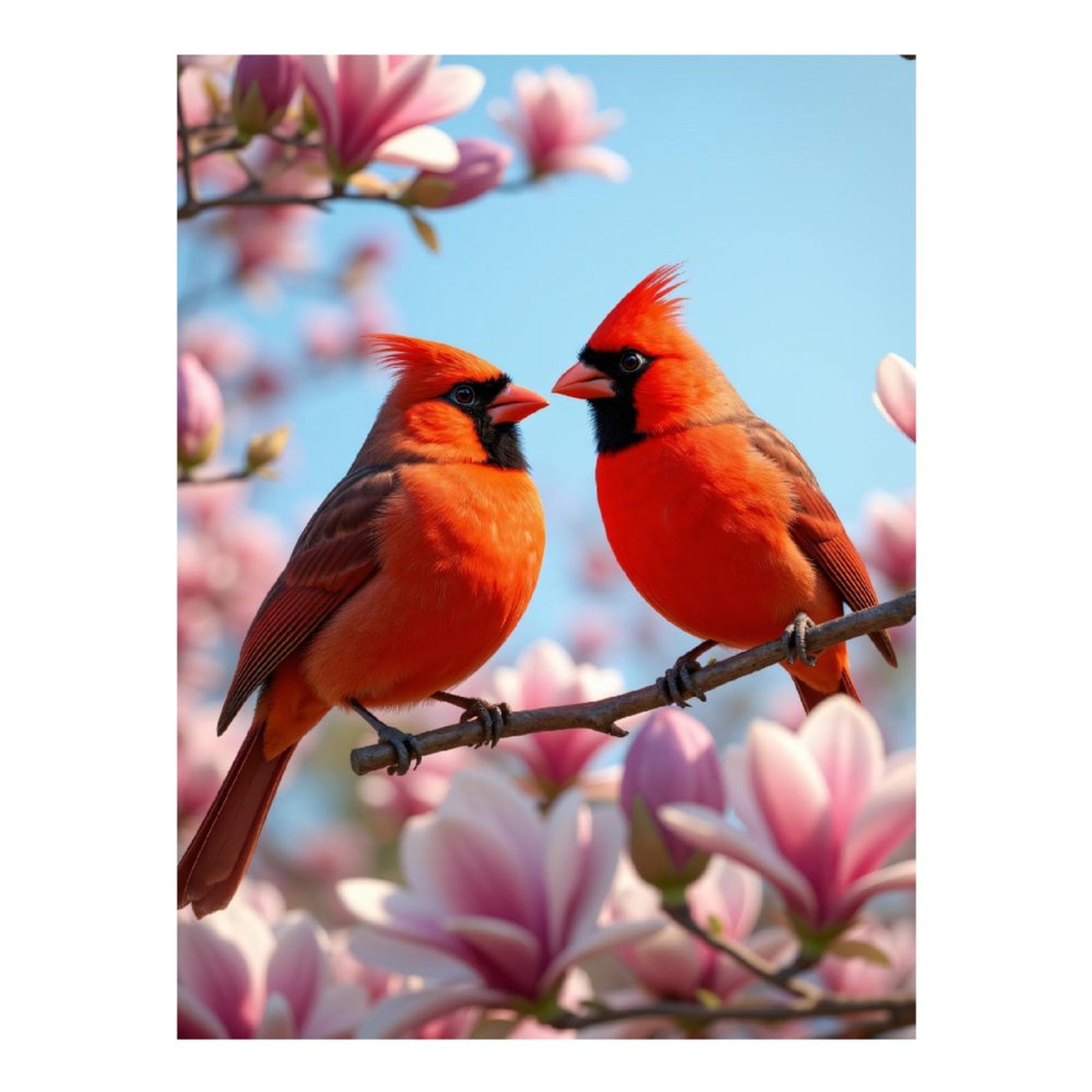 View of Diamond Art Kit for Adults, Vibrant Birds Magnolia Branch Diamond ...