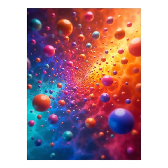 Diamond Art Kit for Adults, Vibrant Colorful Spheres Vortex Diamond Painting for Adults Beginners, 5D DIY Diamond Art Painting Kits, Colorful Diamond Painting Craft for Home Decor 12x16
