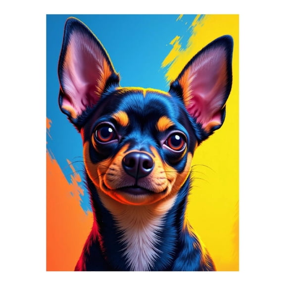 Diamond Art Kit for Adults, Vibrant Dog Portrait Art Illustration Diamond Painting for Adults Beginners, DIY Diamond Art Painting Kits, 5D Diamond Painting Crafts for Home Decor 12x16 Frameless