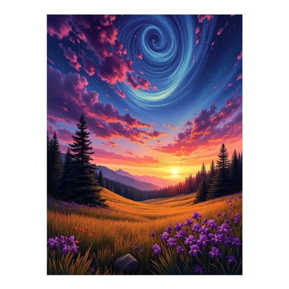 Diamond Art Kit for Adults, Vibrant Sunset Landscape Sky Diamond Painting for Adults Beginners, DIY Diamond Art Painting Kits, 5D Diamond Painting Crafts for Home Decor 12x16 Frameless