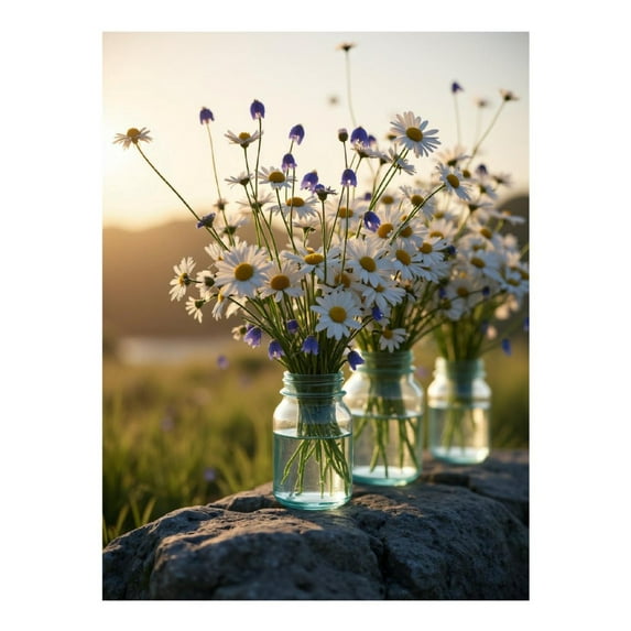 Diamond Art Kit for Adults, Vibrant Wildflowers In Glass Jars Diamond Painting for Adults Beginners, 5D DIY Diamond Art Painting Kits, Colorful Diamond Painting Craft for Home Decor 12x16