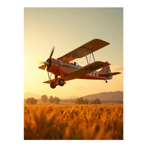 Diamond Art Kit for Adults, Vintage Biplane Sunset Flight Diamond Painting for Adults Beginners, 5D DIY Diamond Art Painting Kits, Colorful Diamond Painting Craft for Home Decor 12x16