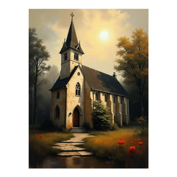 Diamond Art Kit for Adults, Vintage Church Print No.40 Diamond Painting for Adults Beginners, 5D DIY Diamond Art Painting Kits, Colorful Diamond Painting Craft for Home Decor 12x16