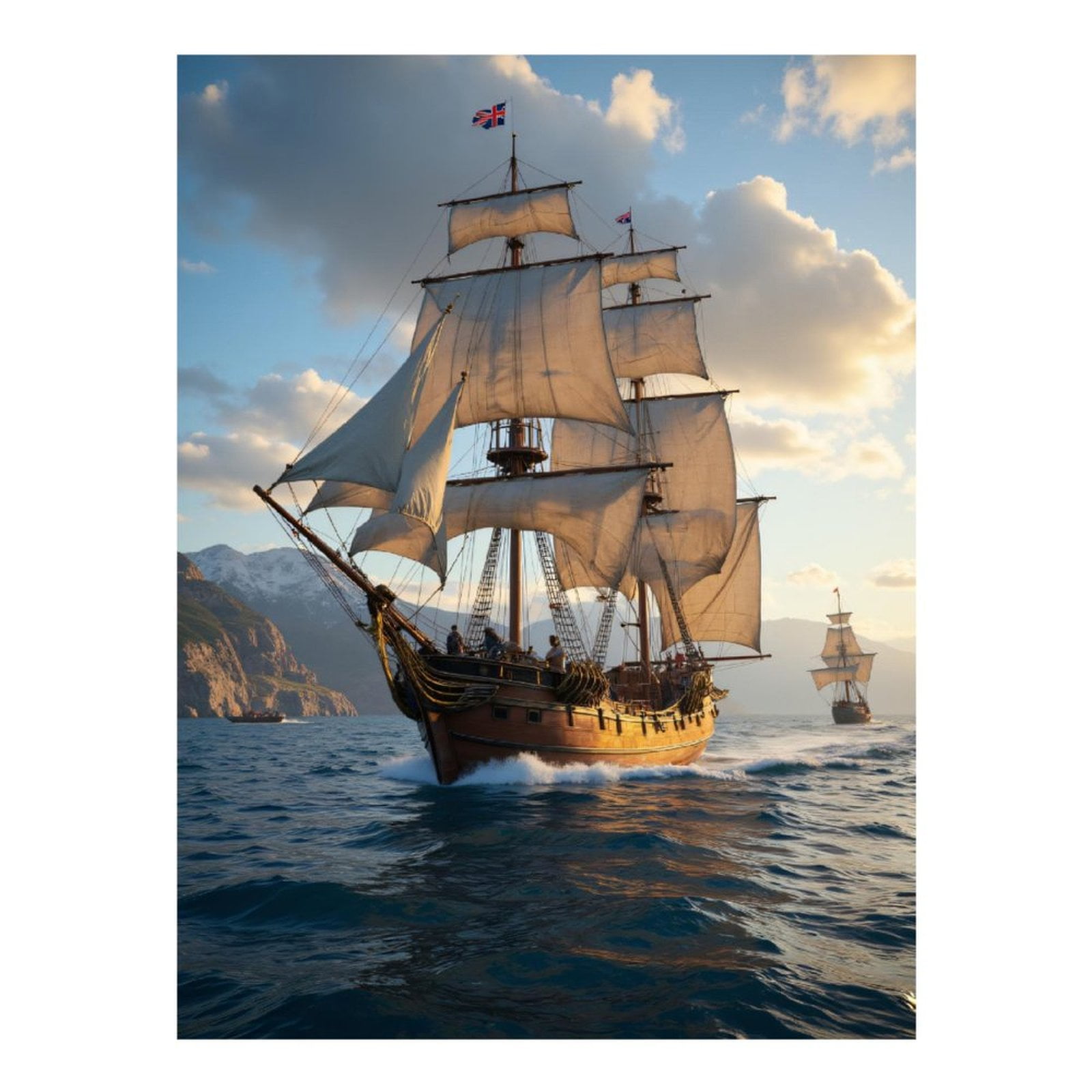 Diamond Art Kit for Adults, Vintage Sailing Ship At Sunset Diamond Painting for Adults Beginners, 5D DIY Diamond Art Painting Kits, Colorful Diamond Painting Craft for Home Decor 12x16