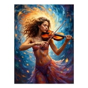 Diamond Art Kit for Adults, Violinist Ethereal Fire Artistic Vision Diamond Painting for Adults Beginners, 5D DIY Diamond Art Painting Kits, Colorful Diamond Painting Craft for Home Decor 12x16