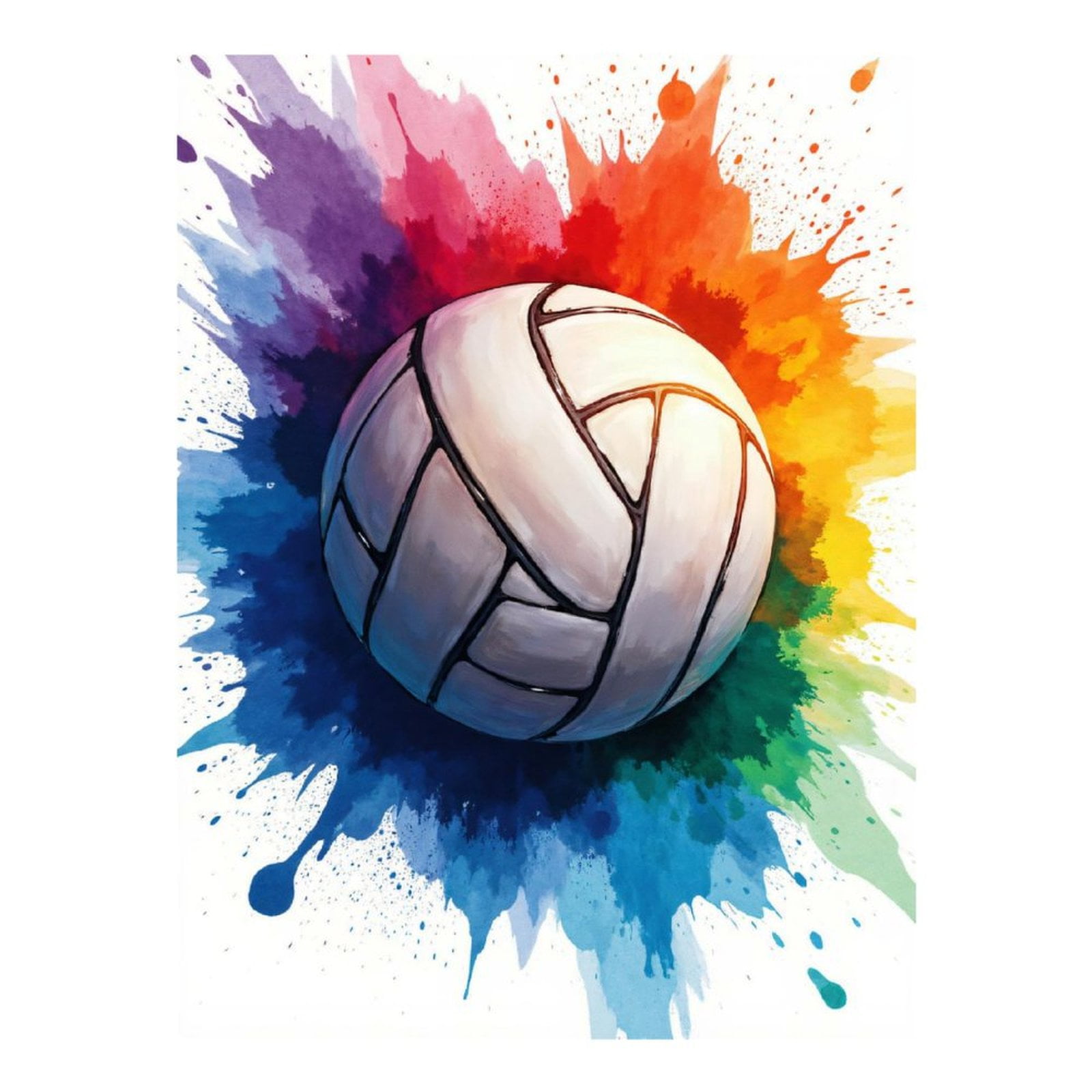 Diamond Art Kit for Adults, Volleyball Splash Art Burst Diamond Painting for Adults Beginners, DIY Diamond Art Painting Kits, 5D Diamond Painting Crafts for Home Decor 12x16 Frameless