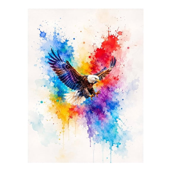 Diamond Art Kit for Adults, Watercolor Eagle Diamond Painting for Adults Beginners, 5D DIY Diamond Art Painting Kits, Colorful Diamond Painting Craft for Home Decor 12x16