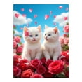 thumbnail image 1 of Diamond Art Kit for Adults, White Kittens Blue Eyes Roses Hearts Diamond Painting for Adults Beginners, 5D DIY Diamond Art Painting Kits, Colorful Diamond Painting Craft for Home Decor 12x16, 1 of 7