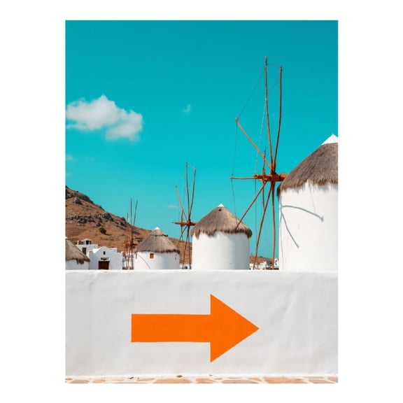 Diamond Art Kit for Adults, White Windmills Blue Sky Arrow Diamond Painting for Adults Beginners, 5D DIY Diamond Art Painting Kits, Colorful Diamond Painting Craft for Home Decor 12x16