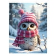 thumbnail image 1 of Diamond Art Kit for Adults, Winter Owl In Pink Scarf Snow Scene Diamond Painting for Adults Beginners, 5D DIY Diamond Art Painting Kits, Colorful Diamond Painting Craft for Home Decor 12x16, 1 of 7