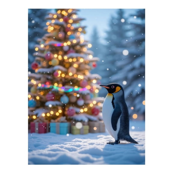 Diamond Art Kit for Adults, Winter Penguin Festive Scene Diamond Painting for Adults Beginners, DIY Diamond Art Painting Kits, 5D Diamond Painting Crafts for Home Decor 12x16 Frameless