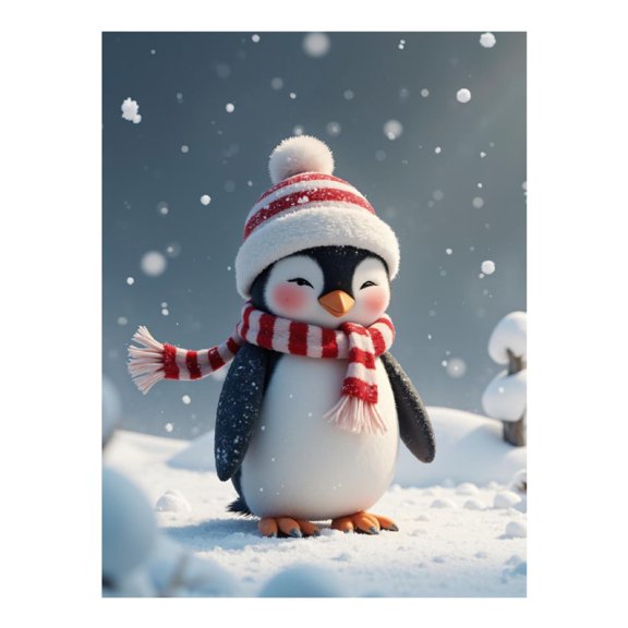 Diamond Art Kit for Adults, Winter Penguin In Snowy Scene Diamond Painting for Adults Beginners, 5D DIY Diamond Art Painting Kits, Colorful Diamond Painting Craft for Home Decor 12x16