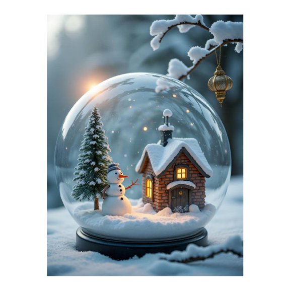 Diamond Art Kit for Adults, Winter Scene Snow Globe Diamond Painting for Adults Beginners, 5D DIY Diamond Art Painting Kits, Colorful Diamond Painting Craft for Home Decor 12x16