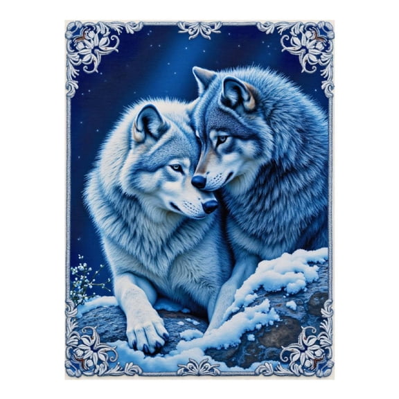 Diamond Art Kit for Adults, Winter Wolves Embrace Under Stars Diamond Painting for Adults Beginners, 5D DIY Diamond Art Painting Kits, Colorful Diamond Painting Craft for Home Decor 12x16