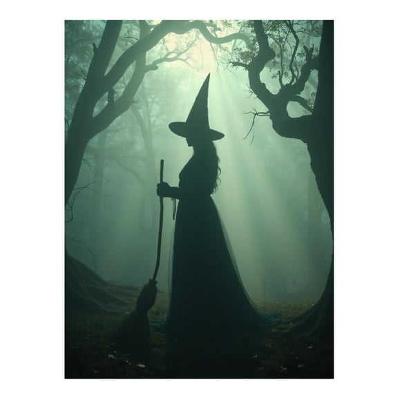 Diamond Art Kit for Adults, Witch In Enchanted Forest Mist Diamond Painting for Adults Beginners, DIY Diamond Art Painting Kits, 5D Diamond Painting Crafts for Home Decor 12x16 Frameless