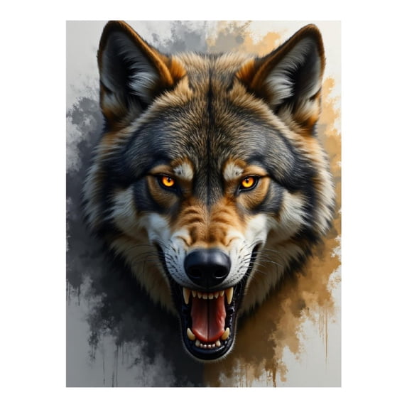 Diamond Art Kit for Adults, Wolf Intensity Fierce Expression Diamond Painting for Adults Beginners, 5D DIY Diamond Art Painting Kits, Colorful Diamond Painting Craft for Home Decor 12x16