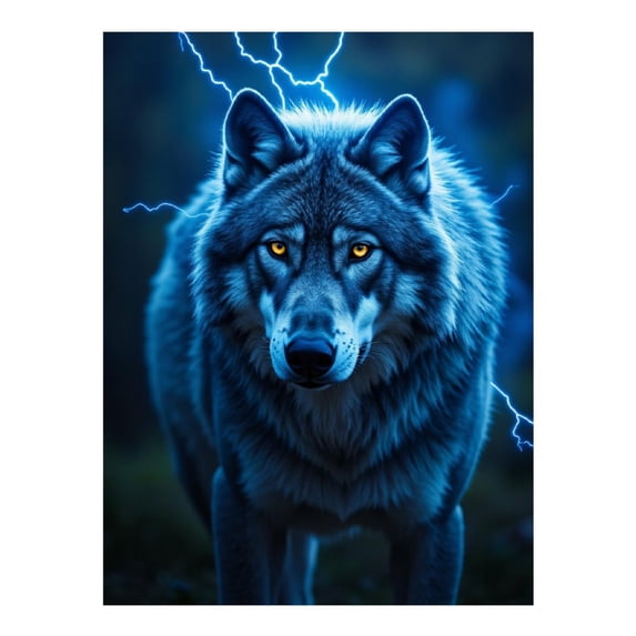 Diamond Art Kit for Adults, Wolf Majestic Blue Gaze Diamond Painting for Adults Beginners, DIY Diamond Art Painting Kits, 5D Diamond Painting Crafts for Home Decor 12x16 Frameless