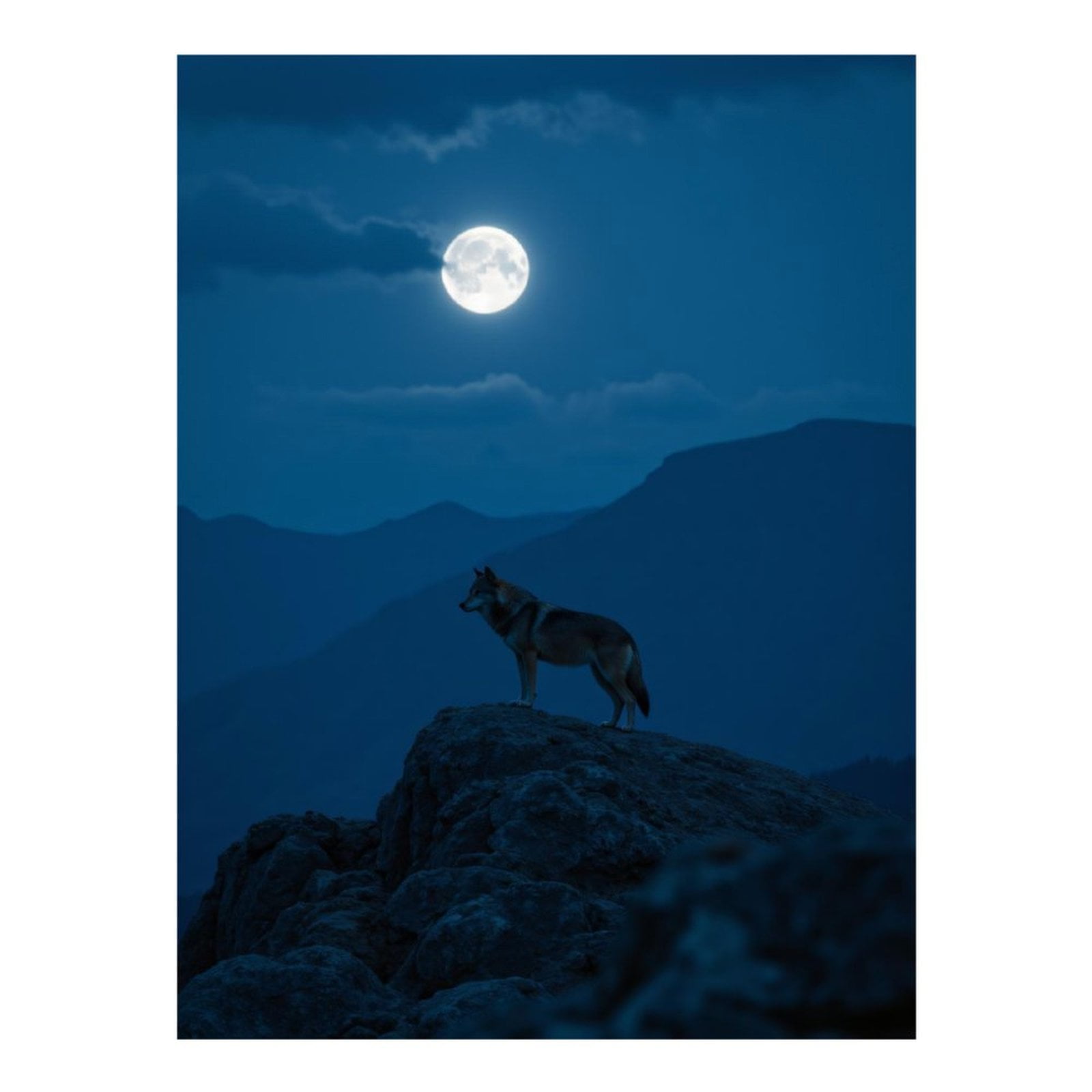 Diamond Art Kit for Adults, Wolf On Rock Under Full Moon Diamond Painting for Adults Beginners, 5D DIY Diamond Art Painting Kits, Colorful Diamond Painting Craft for Home Decor 12x16 Frameless