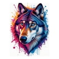 thumbnail image 1 of Diamond Art Kit for Adults, Wolf Vibrant Color Splatter Diamond Painting for Adults Beginners, DIY Diamond Art Painting Kits, 5D Diamond Painting Crafts for Home Decor 12x16 Frameless, 1 of 7
