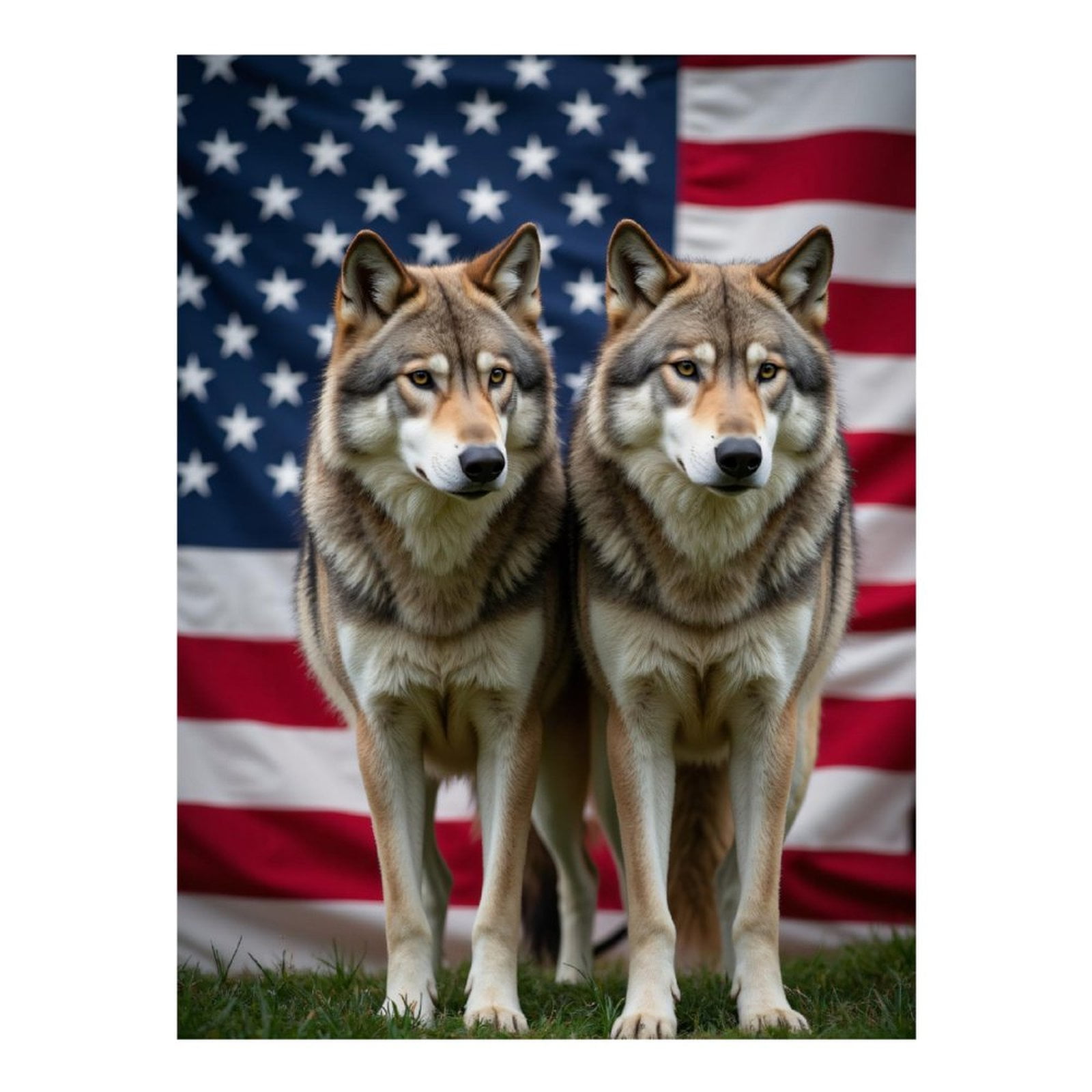 Diamond Art Kit for Adults, Wolves American Flag Patriotism Diamond Painting for Adults Beginners, 5D DIY Diamond Art Painting Kits, Colorful Diamond Painting Craft for Home Decor 12x16