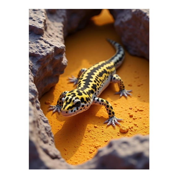 Diamond Art Kit for Adults, Yellow Spotted Lizard On Rocks Diamond Painting for Adults Beginners, 5D DIY Diamond Art Painting Kits, Colorful Diamond Painting Craft for Home Decor 12x16