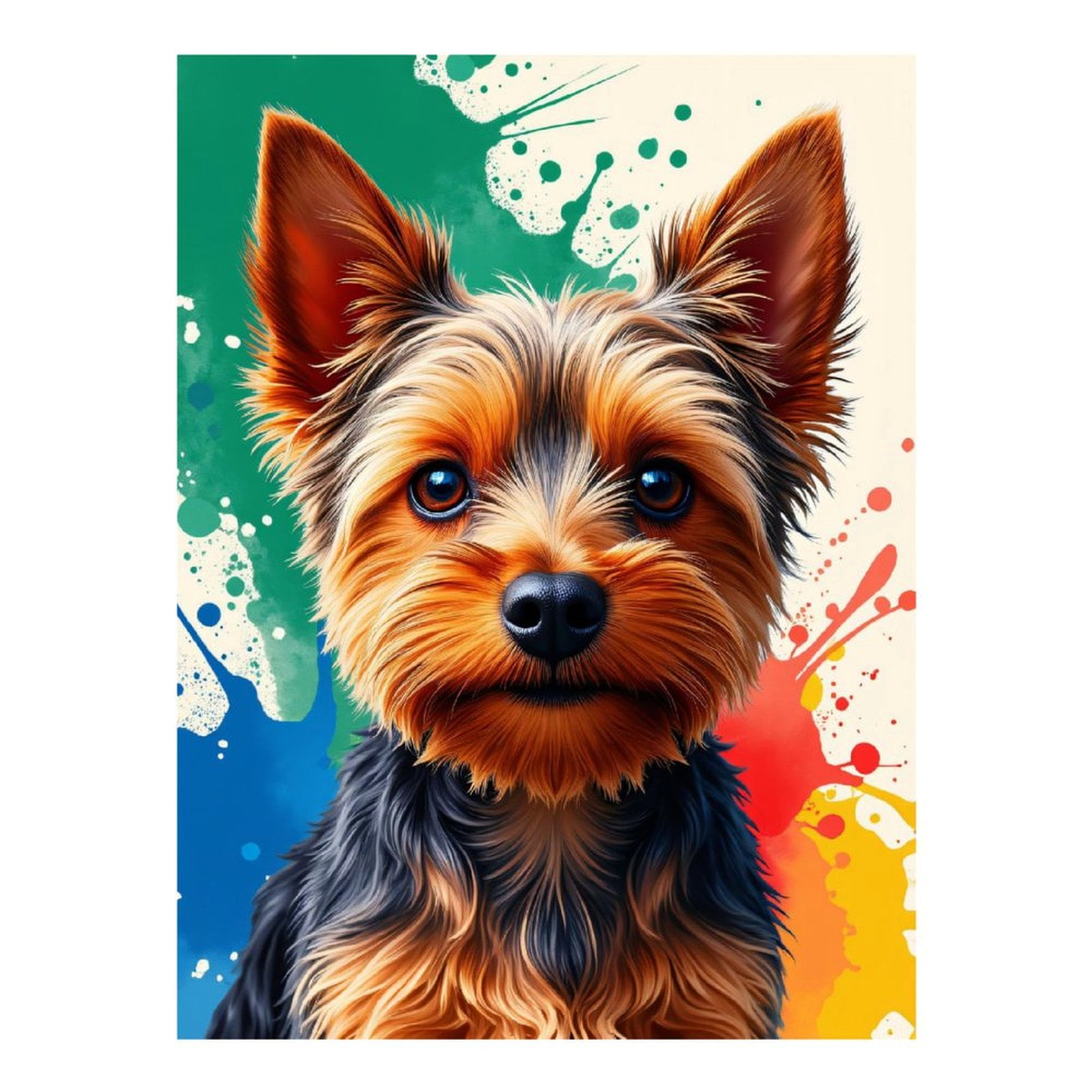 Diamond Art Kit for Adults, Yorkie Vivid Artistic Portrait Diamond Painting for Adults Beginners, 5D DIY Diamond Art Painting Kits, Colorful Diamond Painting Craft for Home Decor 12x16