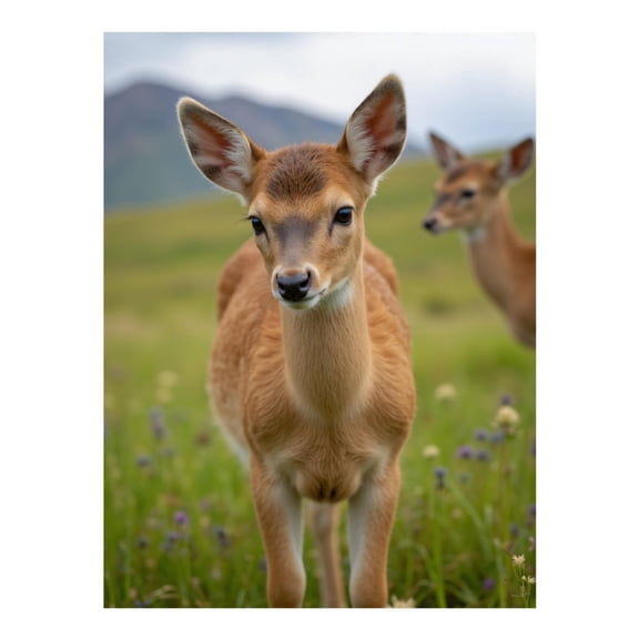 Diamond Art Kit for Adults, Young Deer Meadow Scene Diamond Painting for Adults Beginners, 5D DIY Diamond Art Painting Kits, Colorful Diamond Painting Craft for Home Decor 12x16