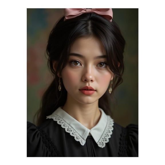 Diamond Art Kit for Adults, Young Woman Pink Bow Vintage Style Diamond Painting for Adults Beginners, DIY Diamond Art Painting Kits, 5D Diamond Painting Crafts for Home Decor 12x16 Frameless