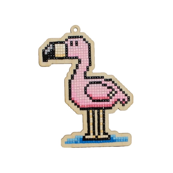 Diamond Art Kit. Creativity kit with Diamond Painting Rhinestones. Flamingo CSw285