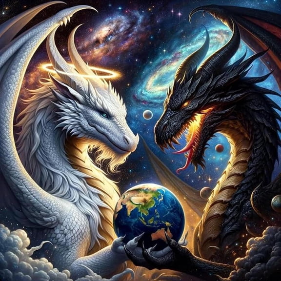 Diamond Art Kits for Adults,5D Dragon Diamond Painting DIY Black White Dragon Diamond Art Diamond Painting Kits for Adult,Round Full Drill Diamonds, Diamond Art Kits for Home Decor-12x12inch