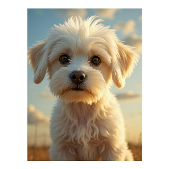 Diamond Art Kits for Adults - 5d Adorable Pup In Sunset Field Diamond Painting for Adults, Diamond Art for Adults Beginners, Diamond Painting Kits for Adults for Home Wall Decor