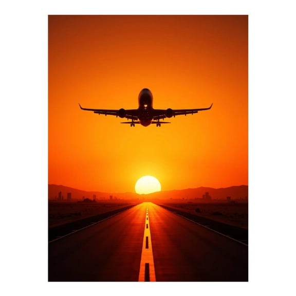 Diamond Art Kits for Adults - 5d Airplane Sunset Silhouette Flight Diamond Painting for Adults, Diamond Art for Adults Beginners, Diamond Painting Kits for Adults for Home Wall Decor