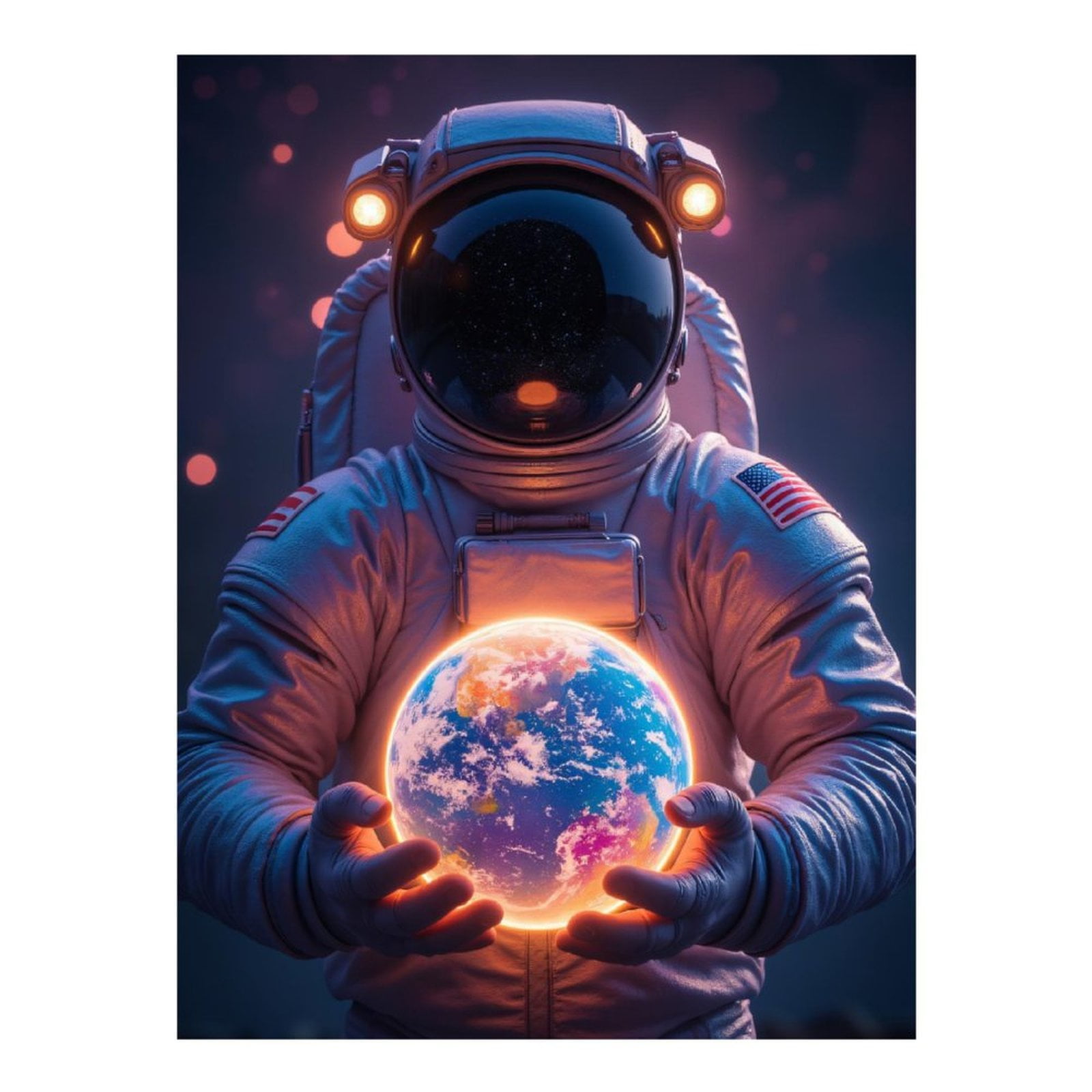 Diamond Art Kits for Adults - 5d Astronaut Holding Glowing Earth Diamond Painting for Adults, Diamond Art for Adults Beginners, Diamond Painting Kits for Adults for Home Wall Decor