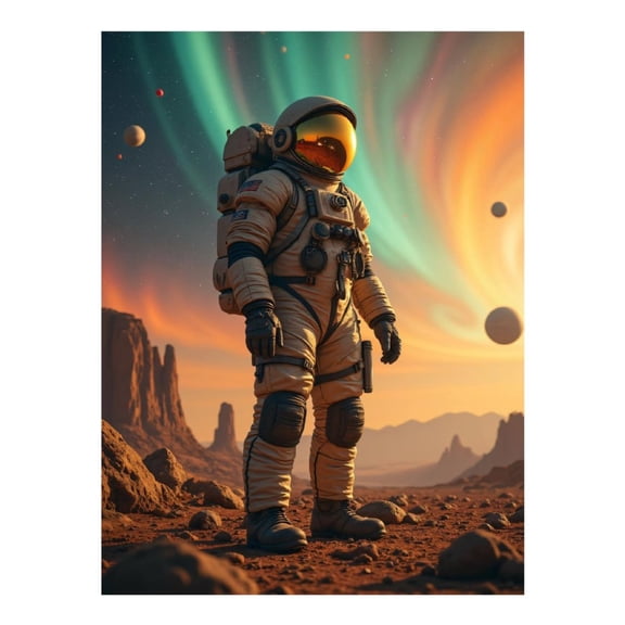 Diamond Art Kits for Adults - 5d Astronaut Planet Exploration Aurora Skies Diamond Painting for Adults, Diamond Art for Adults Beginners, Diamond Painting Kits for Adults for Home Wall Decor