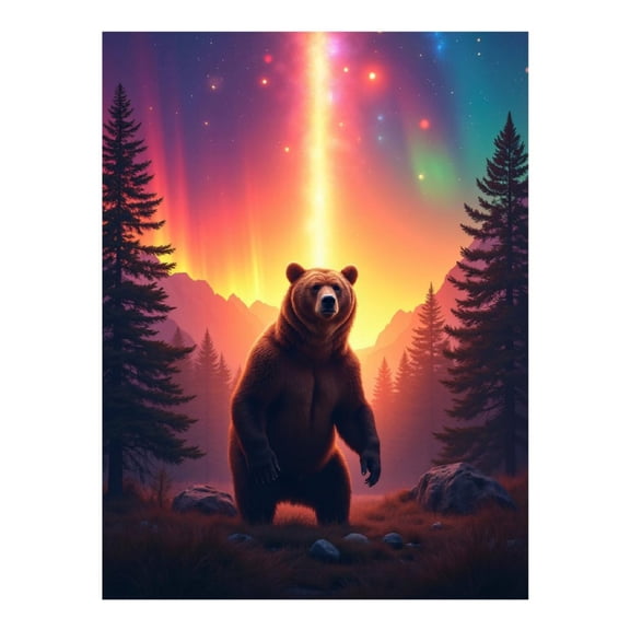 Diamond Art Kits for Adults - 5d Aurora Bear Forest Diamond Painting for Adults, Diamond Art for Adults Beginners, Diamond Painting Kits for Adults for Home Wall Decor