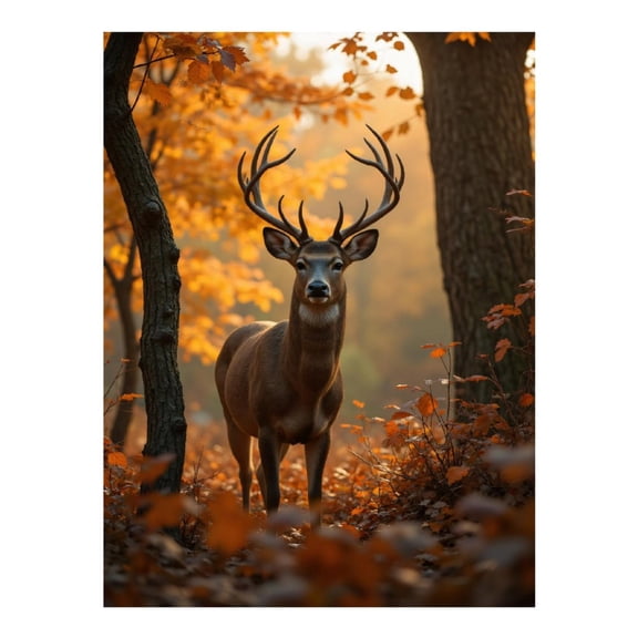 Diamond Art Kits for Adults - 5d Autumn Forest Deer Majestic Antlers Diamond Painting for Adults, Diamond Art for Adults Beginners, Diamond Painting Kits for Adults for Home Wall Decor