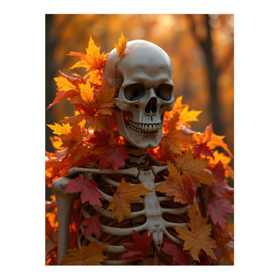 Diamond Art Kits for Adults - 5d Autumn Leaves Skeleton Art Diamond Painting for Adults, Diamond Art for Adults Beginners, Diamond Painting Kits for Adults for Home Wall Decor