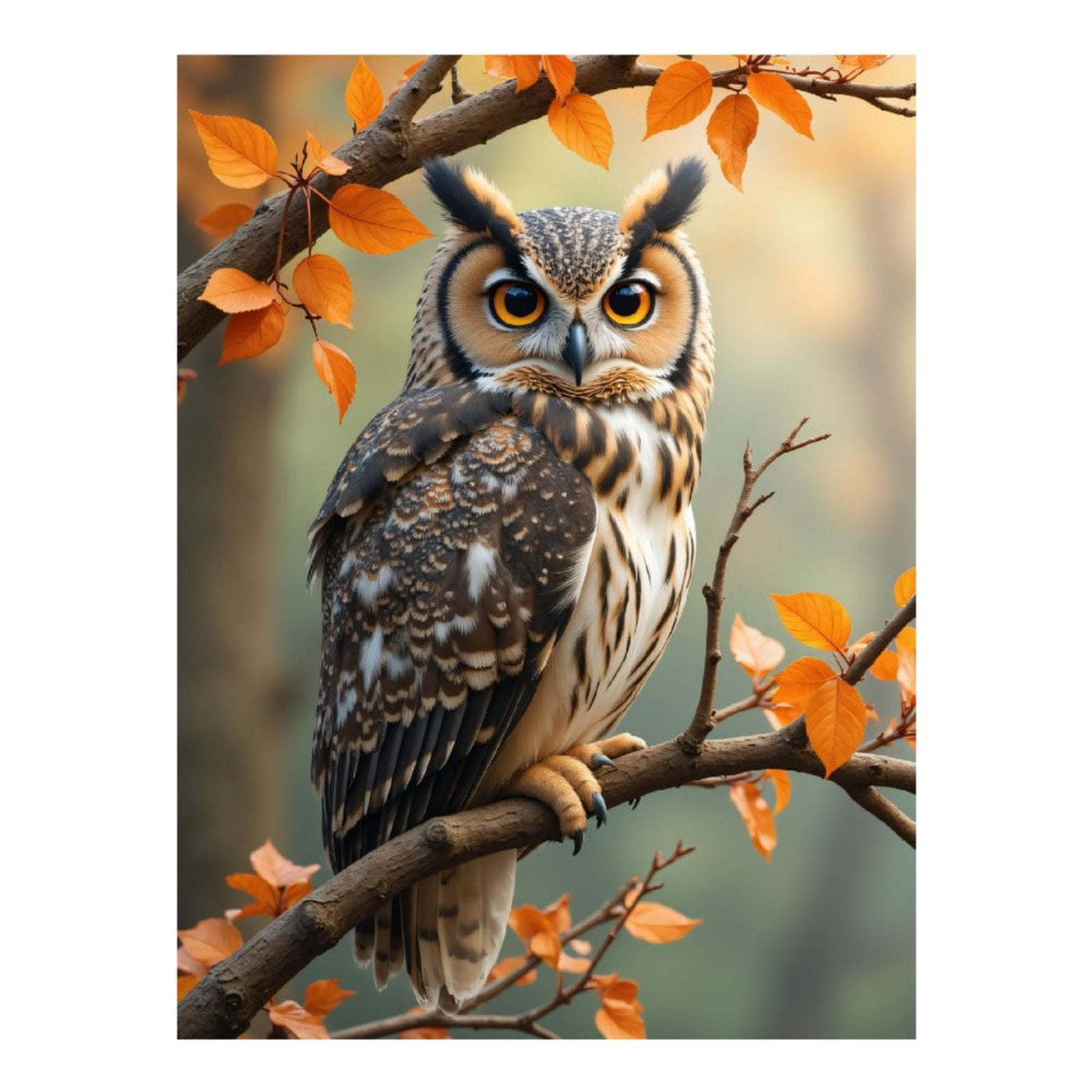 Diamond Art Kits for Adults - 5d Autumn Owl On Branch Diamond Painting for Adults, Diamond Art for Adults Beginners, Diamond Painting Kits for Adults for Home Wall Decor